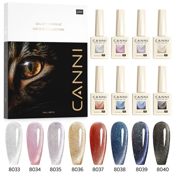 CANNI HEMA FREE  szett 8x9ml - No.05 - Interstellar Cat Eye Collection