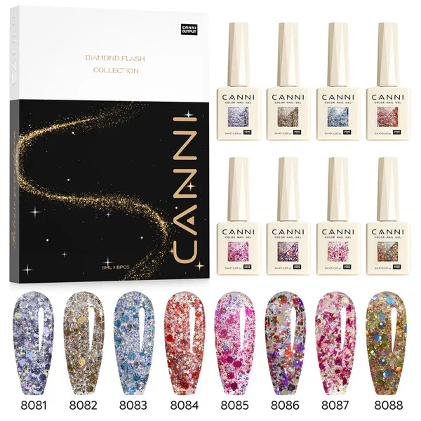 CANNI HEMA FREE  szett 8x9ml - No.11 - Glitz Flash Collection