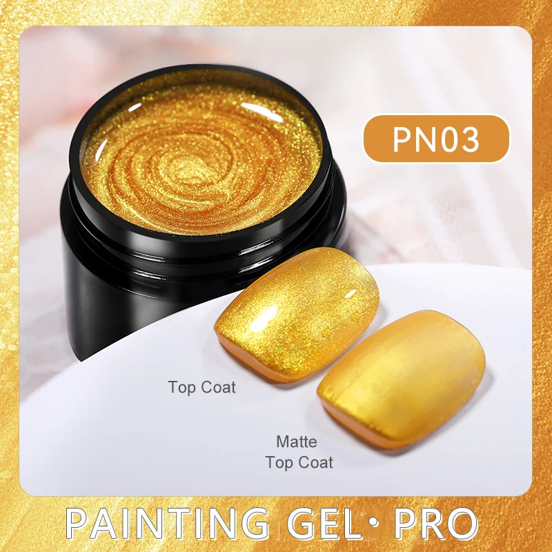 BORN PRETTY PRO tégelyes festőzselé 5 ml - PN03 - Gold