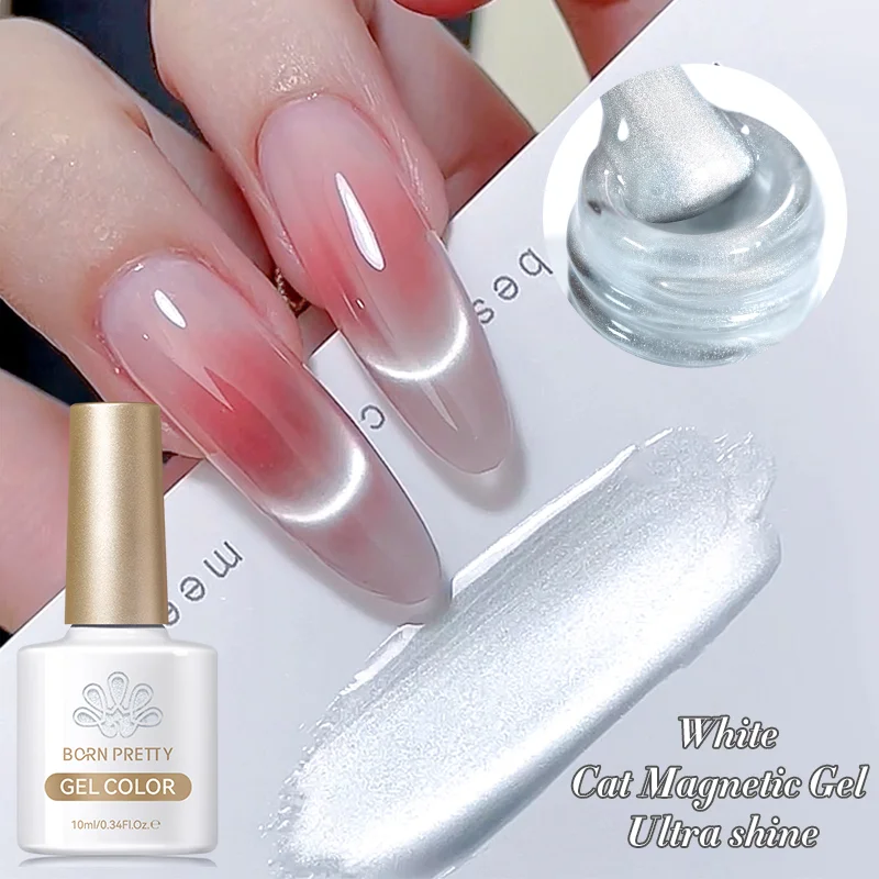 Born Pretty White Cat Magnetic UV/LED gél lakk 10 ml (MY77)