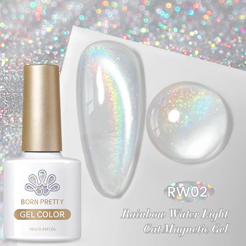 BORN PRETTY Rainbow Water Light Cat Magnetic UV/LED gél lakk 10 ml - RW02