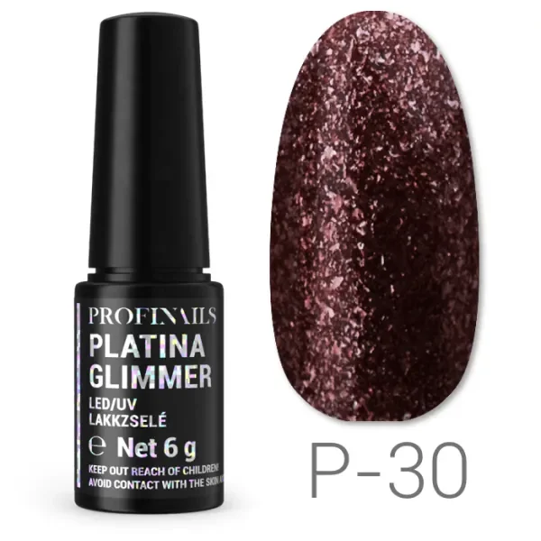 Profinails Platina Glimmer LED/UV lakkzselé 6gr P-30