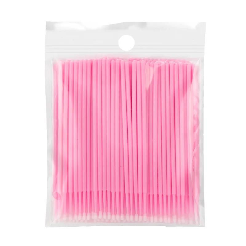 Műanyag kutikula tisztító pálca 100 db - rózsaszín