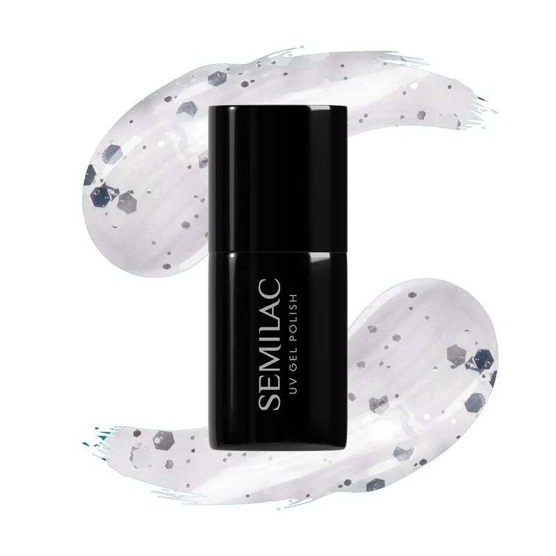 SEMILAC UV/LED Gél Lakk 7ml - 924 - Silver & White Drops