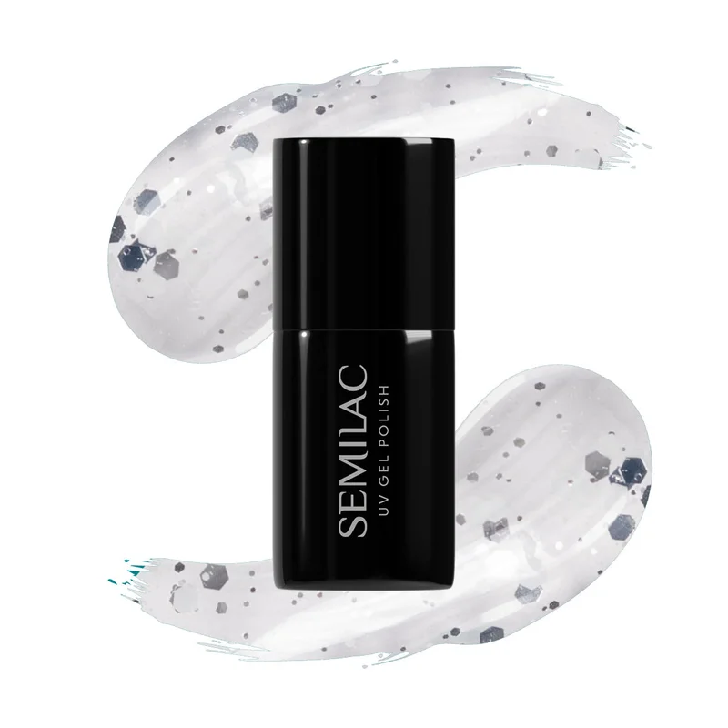 SEMILAC UV/LED Gél Lakk 7ml - 924 - Silver & White Drops