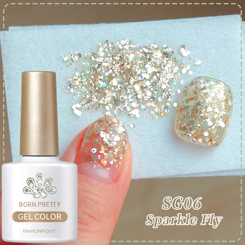 Born Pretty UV/LED gél lakk 10 ml - SG06 - Sparkle Fly