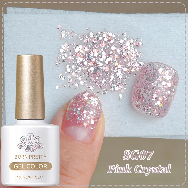 Born Pretty UV/LED gél lakk 10 ml - SG07 - Pink Crystal