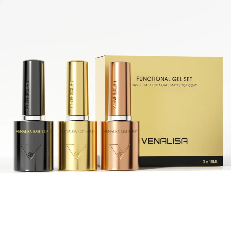 VENALISA - Base Coat + Diamond Top Coat + Matt Top Coat - 3x10 ml