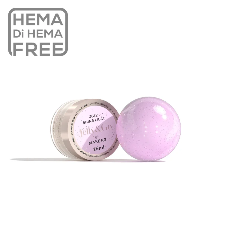 MAKEAR JELLY&GO Builder Gél 15ml No.JG12 - Shine Lilac