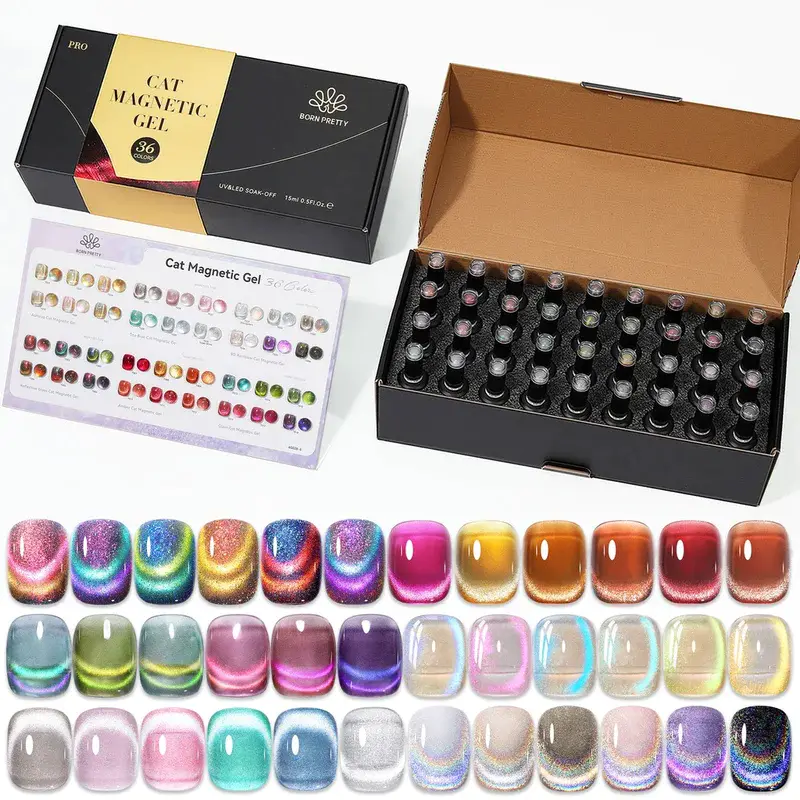 BORN PRETTY Pro UV/LED Cat Eye Gél Lakk szett - 36 db + paletta