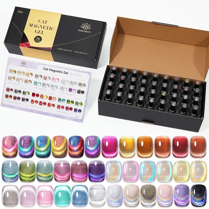 BORN PRETTY Pro UV/LED Cat Eye Gél Lakk szett - 36 db + paletta