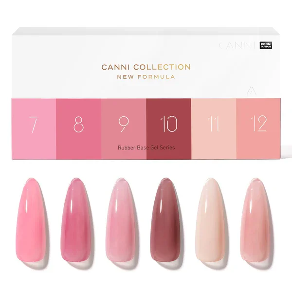 CANNI HEMA FREE Rubber Base Gel szett - 6x9 ml - R2