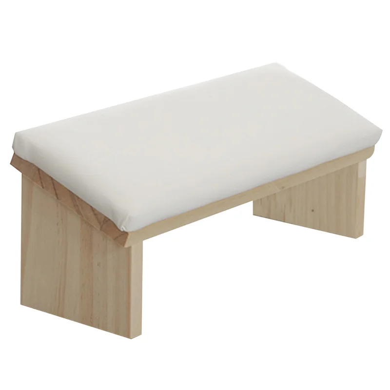 Mini kéztámasz - fehér műbőr fa lábbal