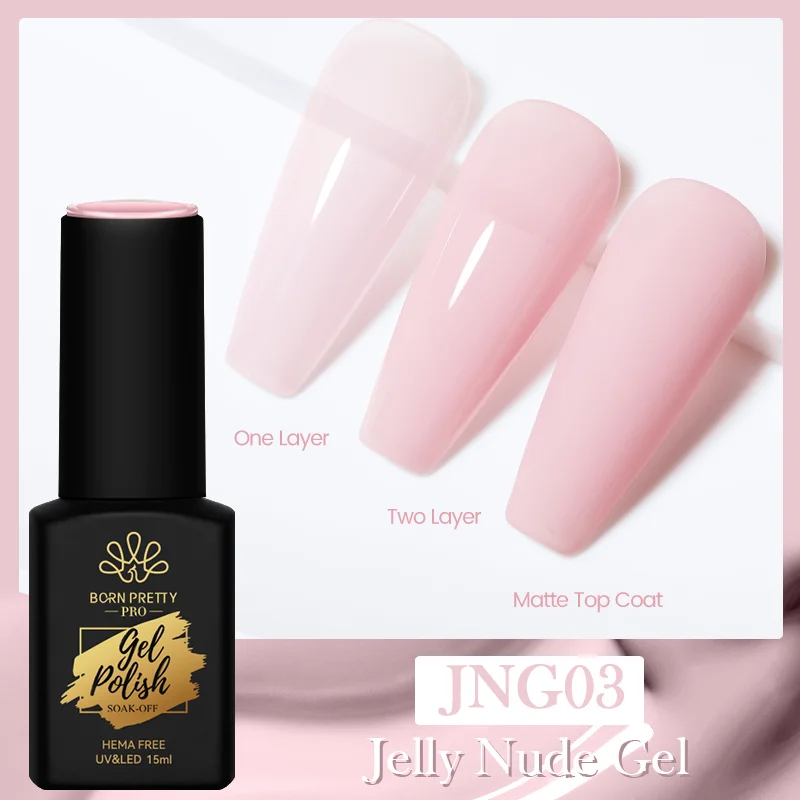 Born Pretty Trubuty Jelly Nude UV/LED HEMA FREE gél lakk 15 ml - JNG03