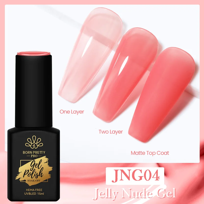 Born Pretty Trubuty Jelly Nude UV/LED HEMA FREE gél lakk 15 ml - JNG04