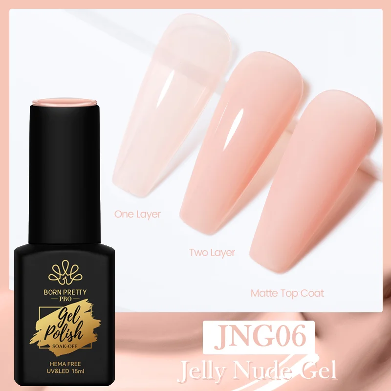 Born Pretty Trubuty Jelly Nude UV/LED HEMA FREE gél lakk 15 ml - JNG06