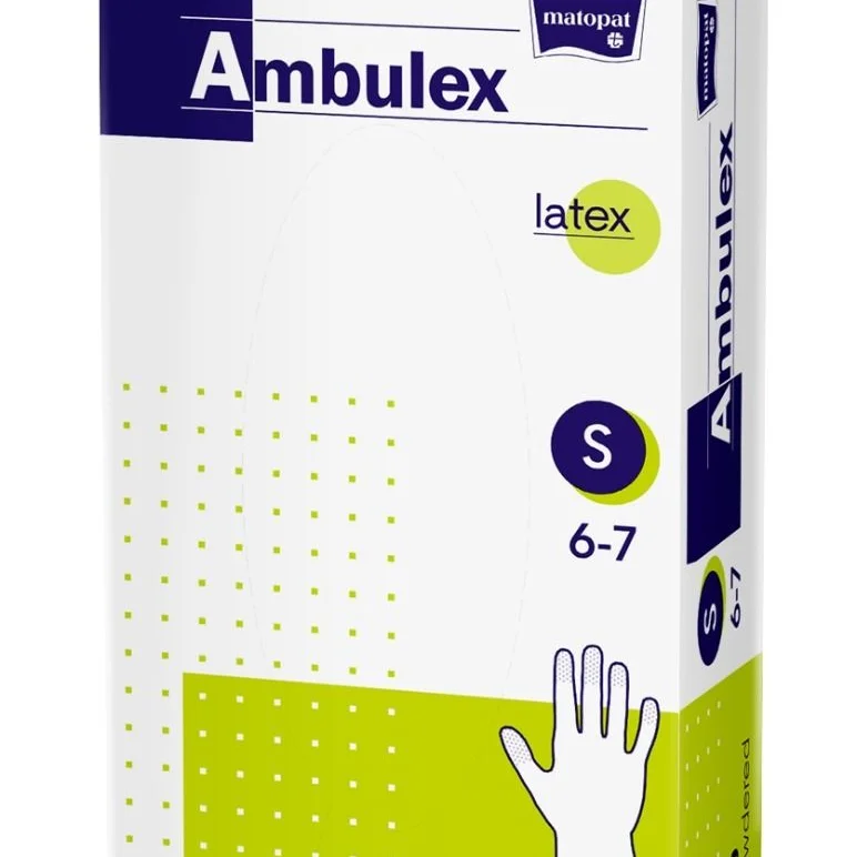 Ambulex Púderes Latex gumikesztyű - S méret 100 db