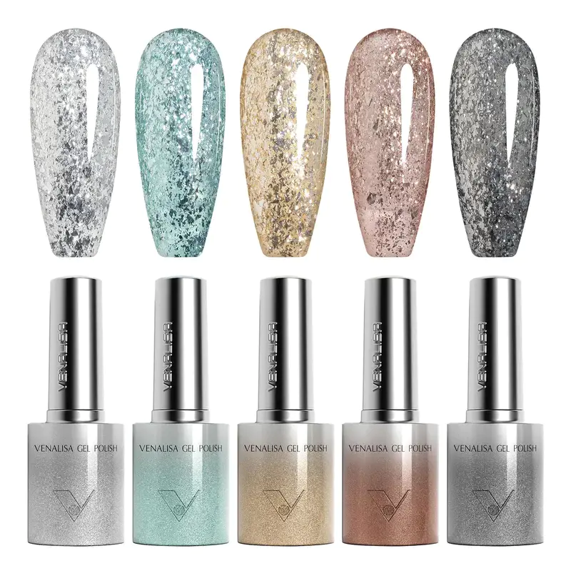 Venalisa 5 db-os UV/LED Glitter gél lakk szett - 5x10 ml - GC04