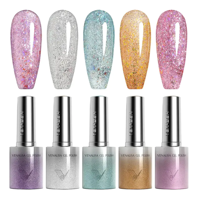 Venalisa 5 db-os UV/LED Glitter gél lakk szett - 5x10 ml - GC05
