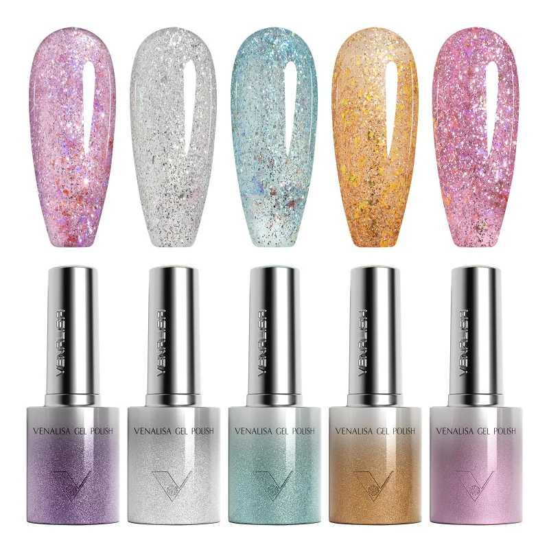 Venalisa 5 db-os UV/LED Glitter gél lakk szett - 5x10 ml - GC05