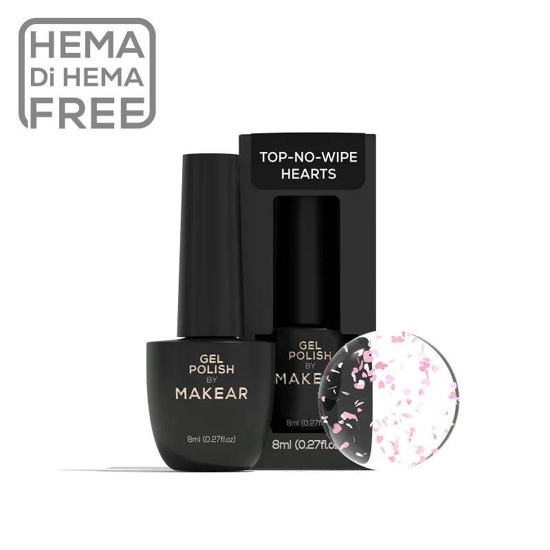 MAKEAR No Wipe Top 8 ml - Hearts - Szivecskés Top