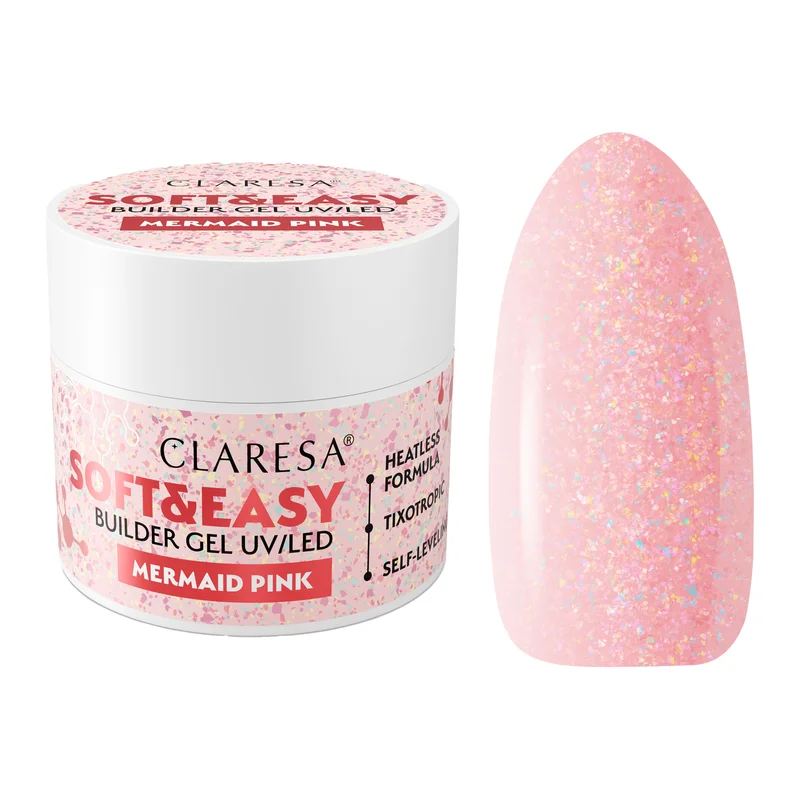 CLARESA Soft&Easy Builder Gél 12g - Mermaid Pink