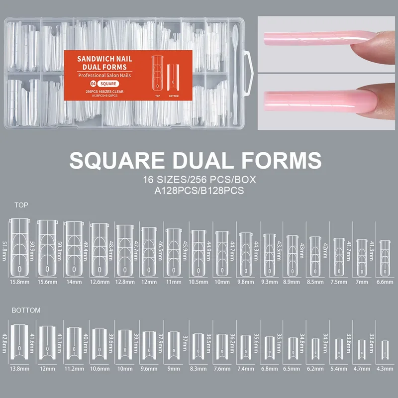 Sandwich Dual Form Tip - 256 db/box - Kocka