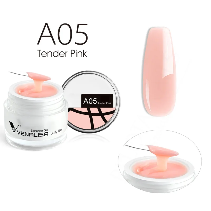 Venalisa Jelly Gel - új formula - 15 ml építőzselé - A05S Tender Pink