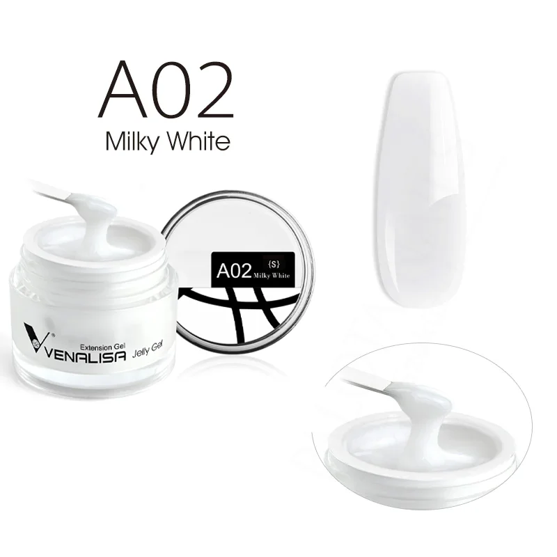 Venalisa Jelly Gel - új formula - 50 ml építőzselé - A02L Milky White