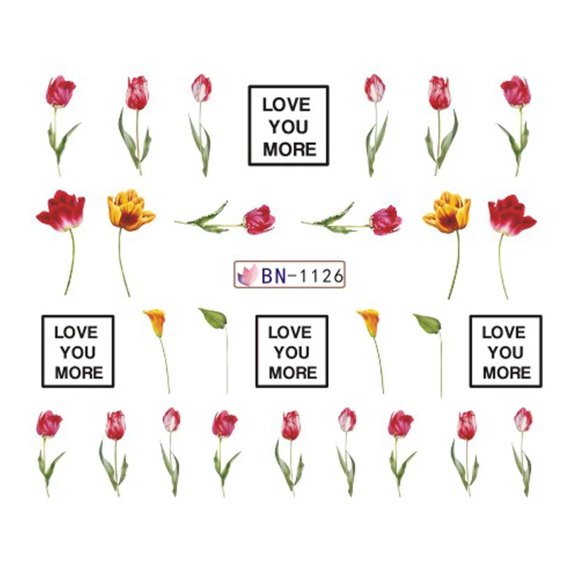 Köröm matrica No.1126 tulipános-47