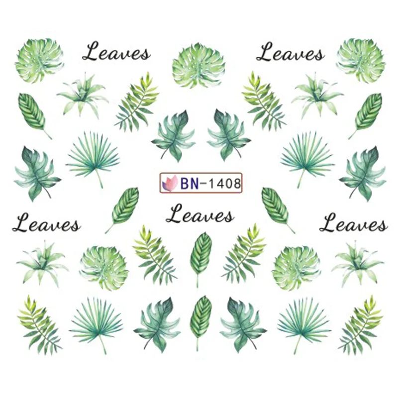 Köröm matrica No.1408 zöld leveles