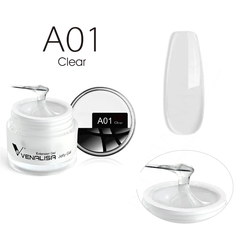 Venalisa Jelly Gel - új formula - 50 ml építőzselé - A01L Clear