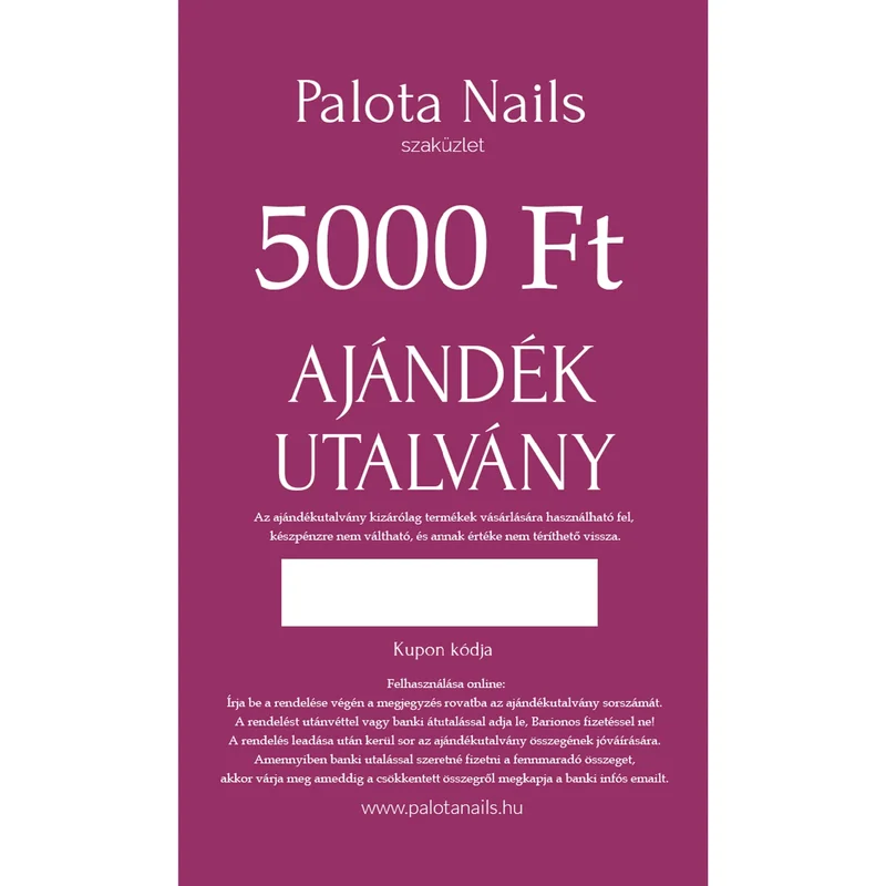 Ajándékutalvány 5000 Ft