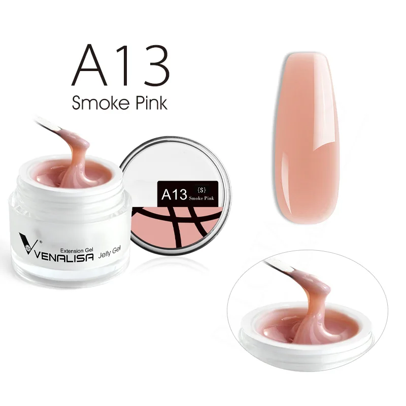 Venalisa Jelly Gel - új formula - 15 ml építőzselé - A13S Smoke Pink
