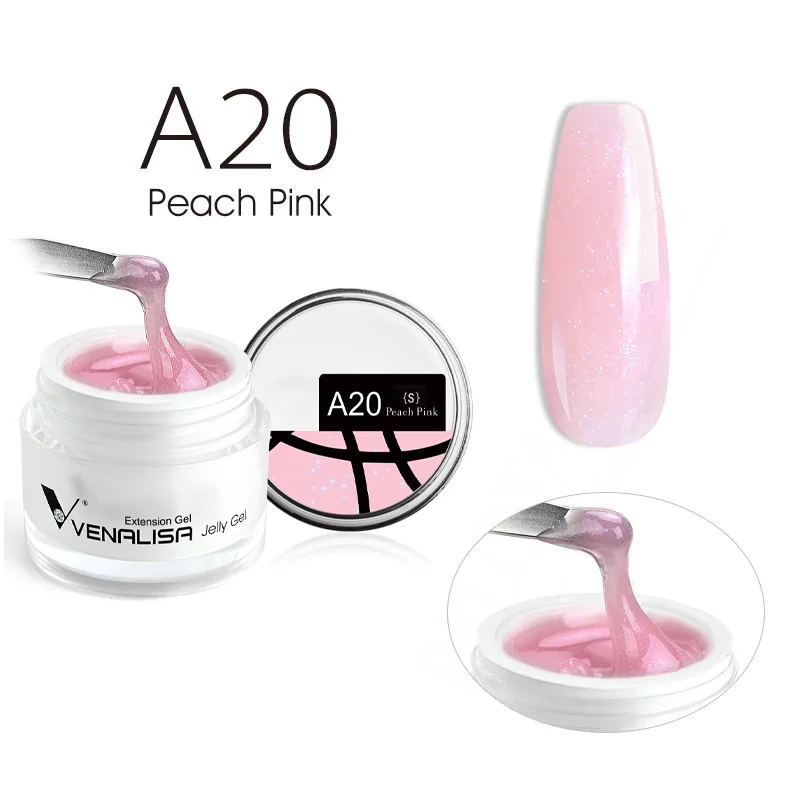 Venalisa Jelly Gel - új formula - 15 ml építőzselé - A20S Peach Pink