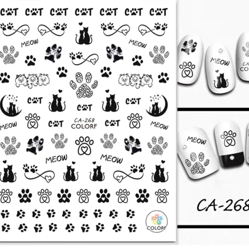 Köröm matrica 3D-s No.CA268 -122 cicás, tappancsos