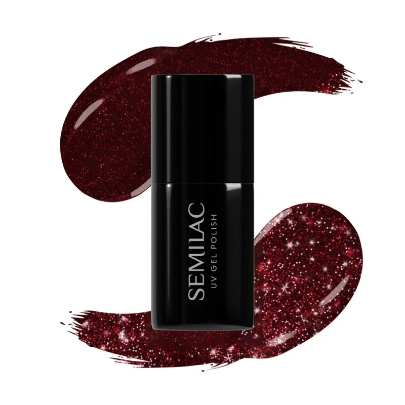 SEMILAC UV/LED Gél Lakk 7ml - 393 - HEMA FREE - Sparkling Black Cherry