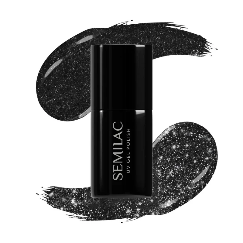 SEMILAC UV/LED Gél Lakk 7ml - 394 - HEMA FREE - Sparkling Midnight Date