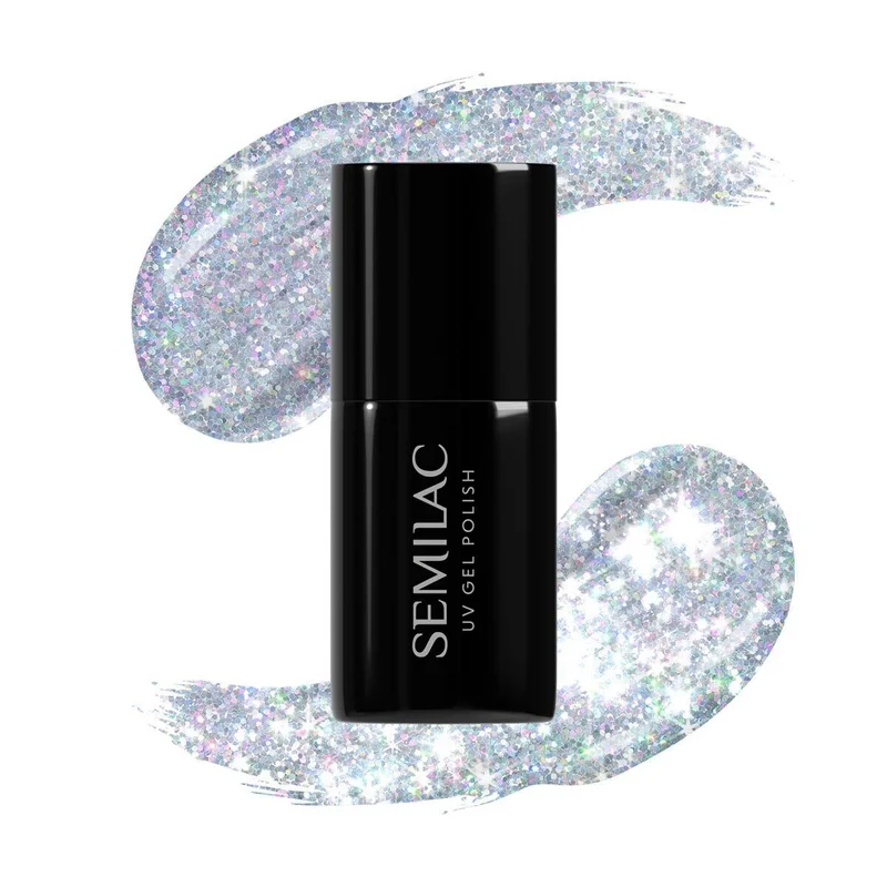 SEMILAC UV/LED Gél Lakk 7ml - 460 - HEMA FREE - Silver Fireworks