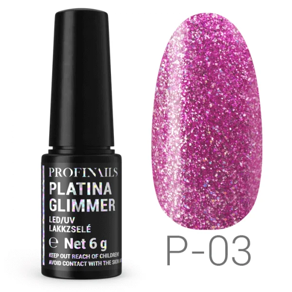 Profinails Platina Glimmer LED/UV lakkzselé 6gr P-03