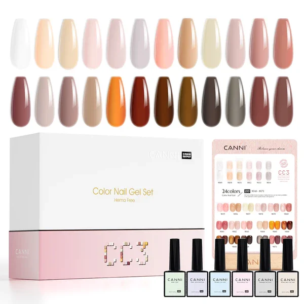 CANNI HEMA FREE UV/LED gél lakk szett (24db-os) No.CC3 Transparent series