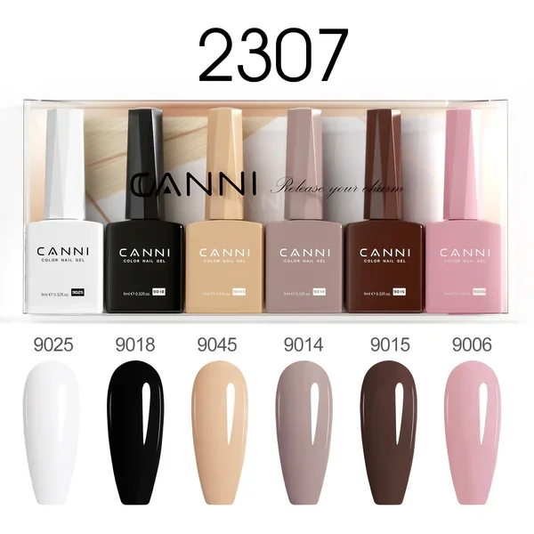 CANNI HEMA FREE UV/LED gél lakk szett 6x9ml - 2307 - Classic Couture