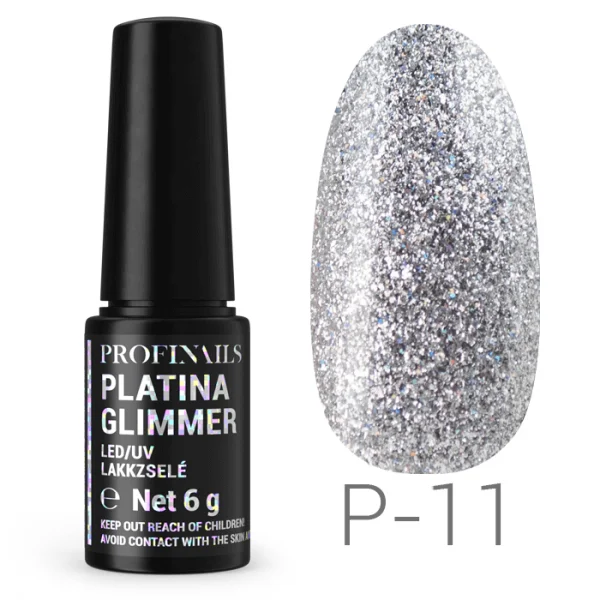 Profinails Platina Glimmer LED/UV lakkzselé 6gr P-11