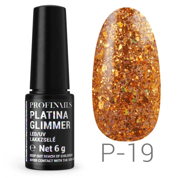 Profinails Platina Glimmer LED/UV lakkzselé 6gr P-19