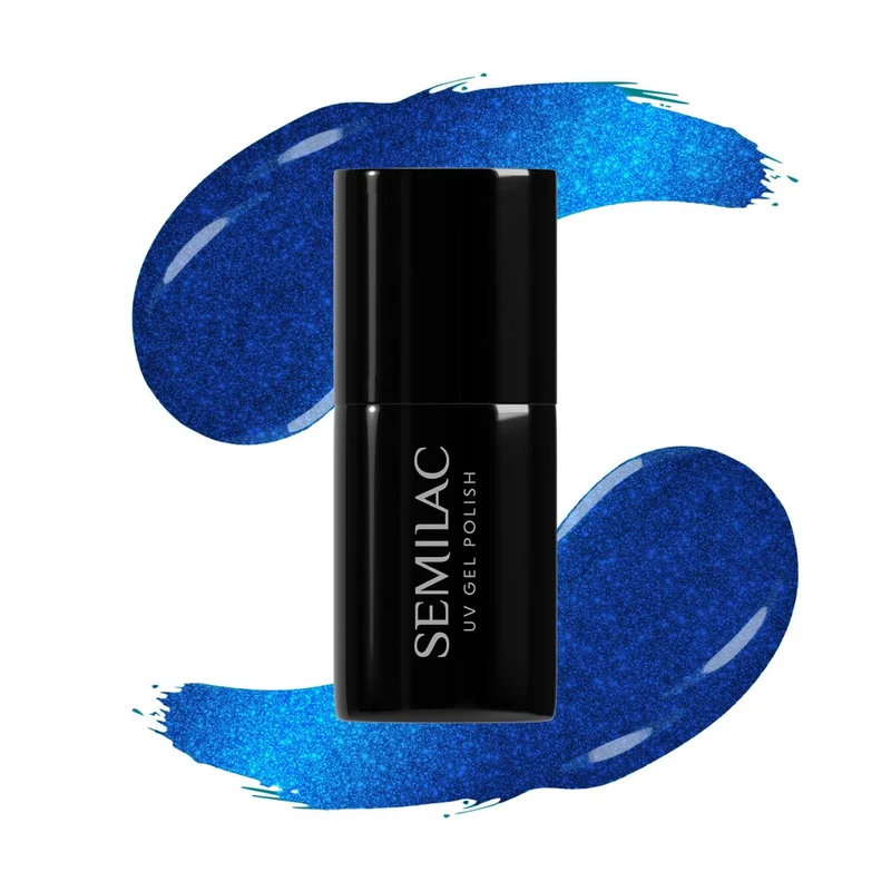 SEMILAC UV/LED Gél Lakk 7ml - 466 - HEMA FREE - Cat Eye - Blue Silk Pyjamas
