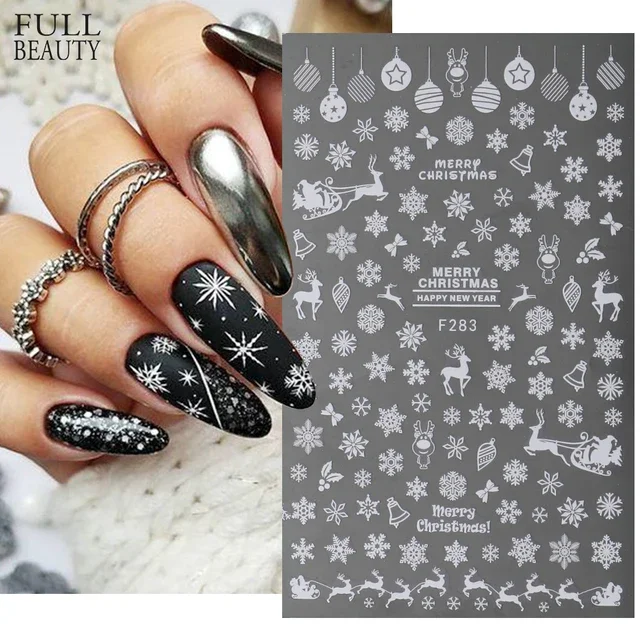 Köröm matrica 3D-s No.F283 white-28