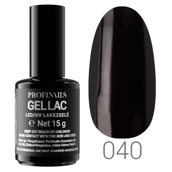 Profinails Gel Lac LED/UV lakkzselé 15gr No.040 Black