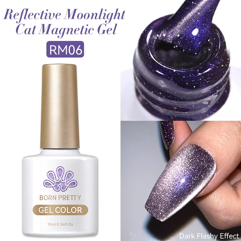 Born Pretty Reflective Moonlight Cat Magnetic UV/LED gél lakk 10 ml - RM06
