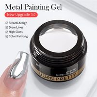 BORN PRETTY PRO Painting Gel 5 ml - PN01 - Szuper fényes - Metal Silver