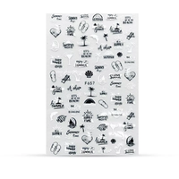 Köröm matrica 3D-s No.F657 Black&White